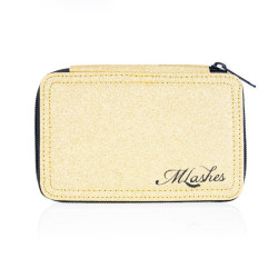 Pokrowiec na 12 pęset - złoty brokat.