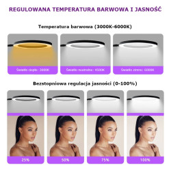 UV Lamp with Ring for Eyelashes Mlashes - Black (5W, Ring CCT 3000-6000K)