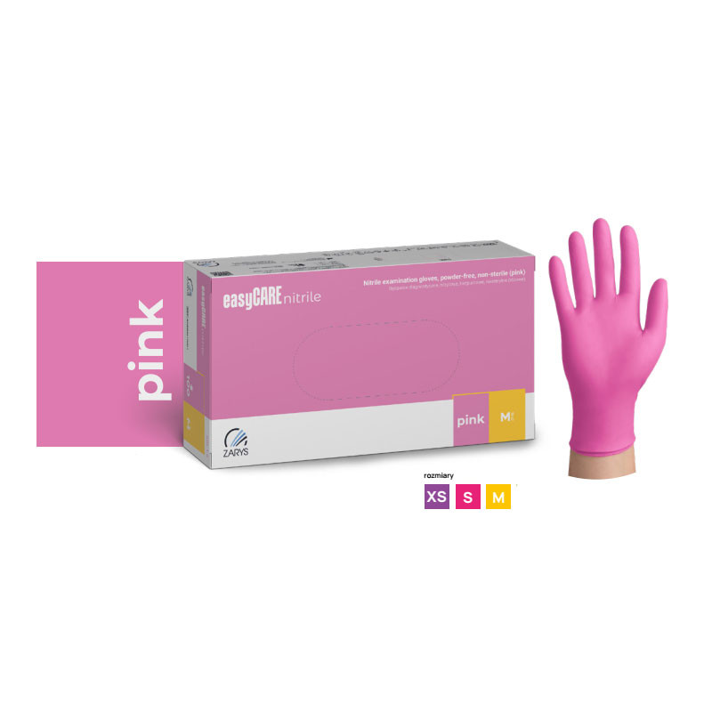 Rękawiczki nitrylowe jasny róż